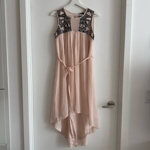 Spotlight by Warehouse Blush Hi-Low Dress Sequin Lace Evening Wedding Guest